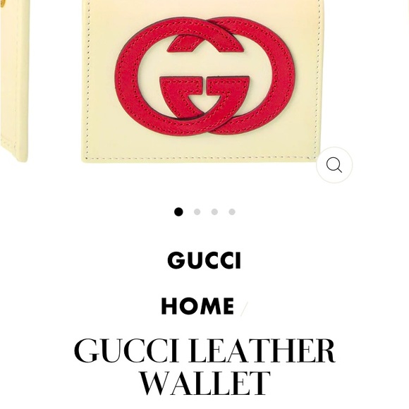 White leather/red Gucci Logo Wallet Authentic NWT - Picture 4 of 9